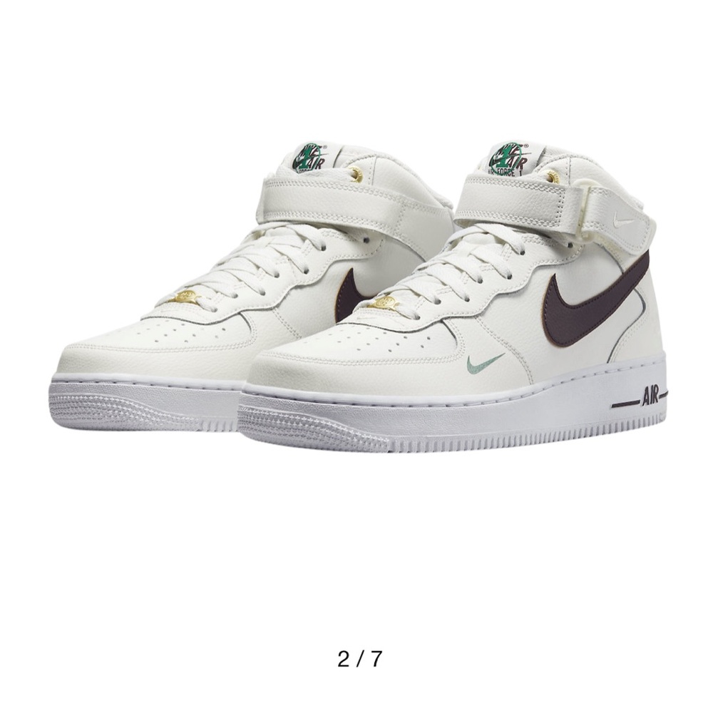 Nike Air Force 1 Mid 40th Anniversary Sail Brown Basalt offwhite color size 8